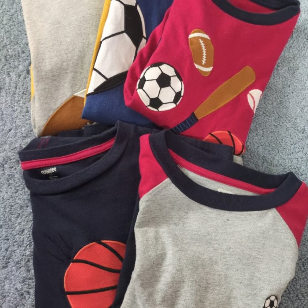 5 Gymboree Boys W/Embroidered Sports Ball Tops